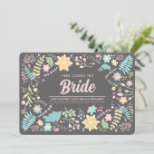 Invitation Voici l'Épouse. Fête des mariées florale moderne (Debout devant)