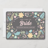 Invitation Voici l'Épouse. Fête des mariées florale moderne (Devant)