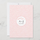 Invitation Voici Les Brides Moderne Mariage rose-Bleu (Dos)