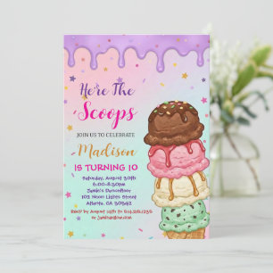 Invitation Voici les filles de la glace d'anniversaire