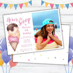 Invitation Voici les filles de Scoop Ice Cream Photo Annivers