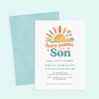 Invitation Voici L'Invitation Baby shower Fils Garçon
