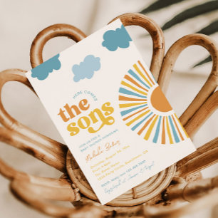 Invitation Voici L'Invitation Baby shower Sons Twin Boy