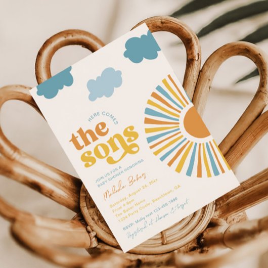 Invitation Voici L'Invitation Baby shower Sons Twin Boy