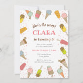 Invitation Voici l'invitation d'anniversaire de crème glacée (Devant)