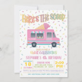 Invitation Voici l'invitation d'anniversaire de la crème glac (Devant)