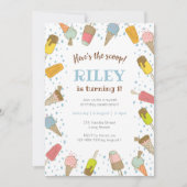 Invitation Voici l'invitation d'anniversaire de la crème glac (Devant)