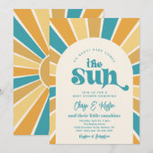 Invitation Voici L'Invitation De Baby shower Sun Co-Ed (Devant / Derrière)