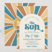 Invitation Voici L'Invitation De Baby shower Sun Co-Ed (Devant / Derrière)