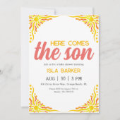 Invitation Voici l'invitation du baby shower de soleil du fil (Devant)