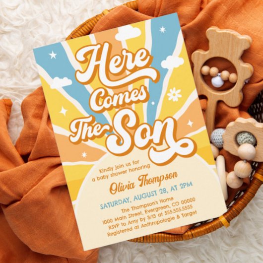 Invitation Voici l'invitation du Baby shower Fils