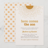 Invitation Voici l'Invitation du Baby shower Son Boho Retro (Devant / Derrière)