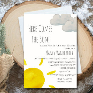 Invitation Voici l'invitation du Baby shower Sun