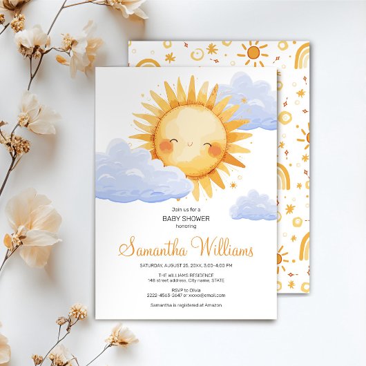 Invitation Voici l'invitation du baby shower Sun