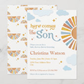Invitation Voici l'invitation du fils - Baby shower (Devant / Derrière)