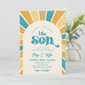 Invitation Voici L'Invitation Du Fils Co-Ed Baby shower (Debout devant)