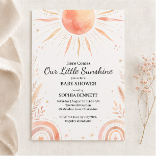 Invitation Voici notre petite baby shower Sunshine