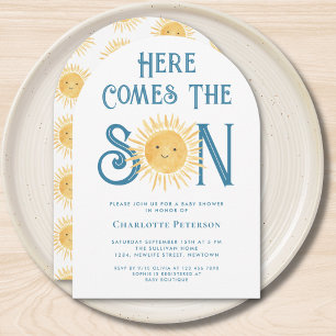 Invitation Voici que vient le fils Garçon mignon Baby Shower
