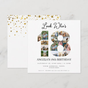 Invitation voici qui a 18 ans Collage de photos anniversaire