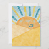 Invitation Voici Son Sunshine Blue Ray Boy Baby shower (Dos)