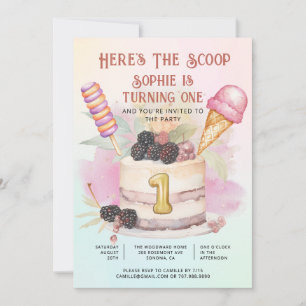 Invitation Voici The Scoop 1st Birthday Ice Cream Party
