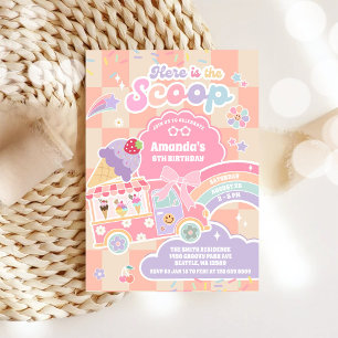 Invitation Voici The Scoop Ice Cream Groovy Daisy Anniversair