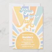 Invitation Voici venir l'amusement, fête d'anniversaire bohèm (Devant)