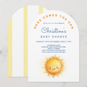 Invitation Voici venir le fils Arche de Baby Boy Shower