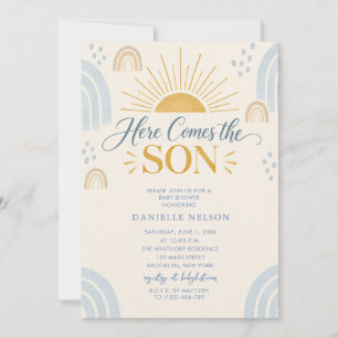 Invitation Voici venir le fils Baby Shower
