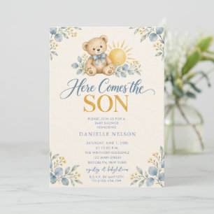 Invitation Voici venir le fils Baby Shower