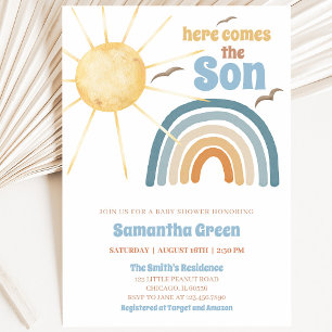 Invitation Voici venir le fils Baby Shower