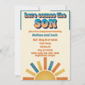 Invitation Voici venir le FILS, Baby Shower Bohème Soleil (Devant)