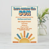 Invitation Voici venir le FILS, Baby Shower Bohème Soleil (Debout devant)