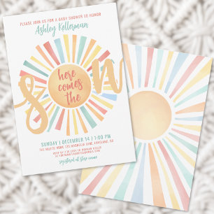 Invitation Voici venir le fils Boho Baby Shower