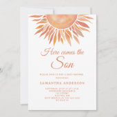 Invitation Voici venir le fils Fête bébé bohème (Devant)