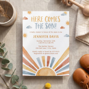 Invitation Voici venir le fils Fête de bébé Lever de soleil R