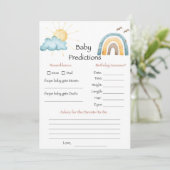 Invitation Voici venir le jeu de prédictions pour bébé (Debout devant)