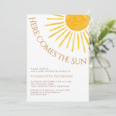 Invitation Voici venir le soleil Baby Shower (Debout devant)