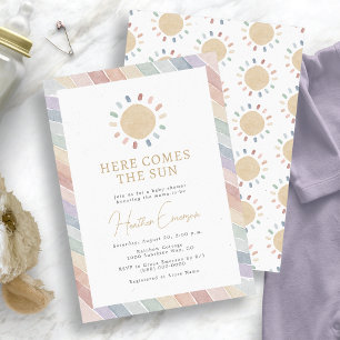 Invitation Voici venir le soleil Baby Shower