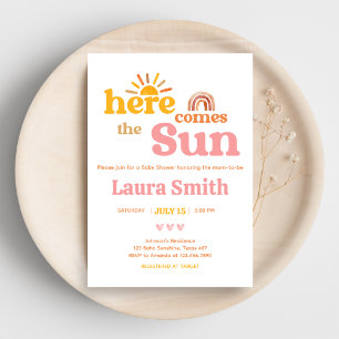 Invitation Voici venir le Soleil Baby Shower