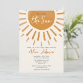 Invitation Voici venir le soleil Baby Shower Bohème Photo (Debout devant)