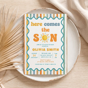 Invitation Voici venir le soleil Baby Shower ensoleillé