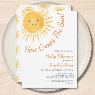 Invitation Voici venir le soleil Baby Shower Sunshine