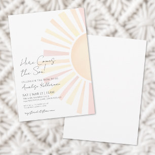 Invitation Voici venir le soleil Boho Baby Shower pour le pet
