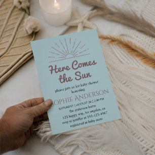 Invitation Voici venir le soleil Élégante Baby Shower de sole