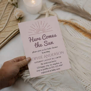 Invitation Voici venir le soleil Élégante Baby Shower ensolei