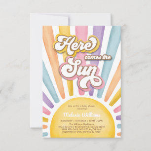 Invitation Voici venir le soleil : Fête de bébé Bohème Sunshi