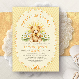 Invitation Voici venir l'ours de fils Baby Shower