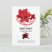 Invitation Voie de la fête d'anniversaire de Ninja (Debout devant)