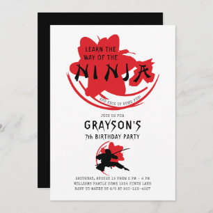 Invitation Voie de la fête d'anniversaire de Ninja